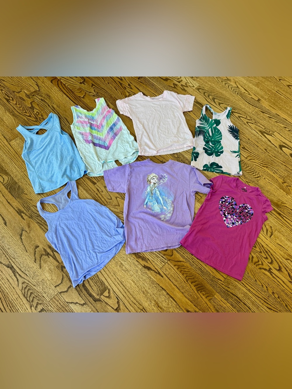 Lot of 7 Girls Tees Tanks OLD NAVY IVIVVA DISNEY HURLEY Excellent Cond Sz M 8
